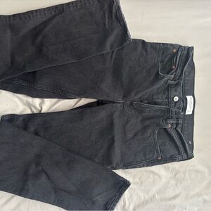 Black High-Rise Straight Jeans